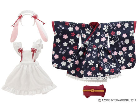 Usamimi Ear Japanese-style Maid Set -Nadeshiko Sakura- (Navy), Azone, Accessories, 1/6